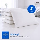 Lot 5 Medline Medsoft Fluid-proof Hospital Pillows, Wipeable Vinyl, 20" X 26" New. Price: $49.69.