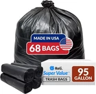 95 Gallon Heavy Duty Black Trash Bags 68 Count Extra Strength Leak Proof New. Price: $71.49.
