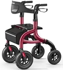Lightweight All-terrain Rollator Walker W/seat & Backrest, 10" Wheels Burgundy New. Price: $180.00.