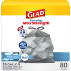 Glad Forceflex Maxstrength Kitchen Trash Bags, 20 Gal, Fresh Clean Febreze, 8... New. Price: $39.62.