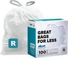 Plasticplace Custom Fit Trash Bags Compatible With Simplehuman Code R, 100 Count New. Price: $17.19.