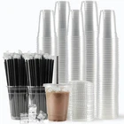 200 Sets - 12OZ Plastic Cups With Lids And Straws, Disposable For Iced ... New. Price: $43.61.