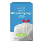 Amazon Basics Flextra Strength Tall Kitchen Drawstring Trash Bags, Fresh Scent, New. Price: $13.90.