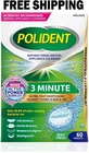 Polident 3 Minute Antibacterial Dental Appliance Cleanser Tablets, 60 Count New. Price: $14.66.