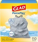 Glad Tall Kitchen Drawstring Trash Bags - Odorshield 13 Gallon White Bag, New. Price: $43.39.