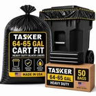 Tasker 65 Gallon Trash Bags Heavy Duty 50 Count With Ties Extra Large 64 ... New. Price: $55.28.