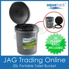 Portable Outdoor Toilet Box 20L With Lid & Free Bags - Camping Bush Dunny Bucket New. Price: $41.69.