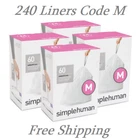Simplehuman Code Custom Fit Liners, Trash Bags, 45 LITER/12 Gallon 240 Count New. Price: $104.99.