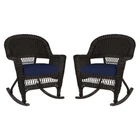 Jeco Rocker Wicker Chair In Espresso With Blue Cushion (set Of 2) Brown New. Price: $368.99.