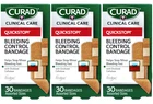 Curad Quickstop Flex-fabric Bandages, Clotting Tech, Assorted, 30 Count, Pack New. Price: $13.31.