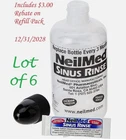 6 Neilmed Sinus -soothing Saline Nasal Ph Balanced Rinse-bottle & Packet New. Price: $23.99.