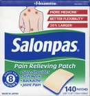 Salonpas 140 Pain Relieving Patches For Arthritis Sprains Strains Bruises New. Price: $16.99.