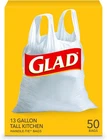 Glad Tall Kitchen Trash Bags 13 Gallon Unscented Garbage 50 Count New. Price: $23.16.