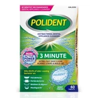 Polident 3 Minute Antibacterial Dental Appliance Cleanser Tablets, 60 Count New. Price: $15.99.