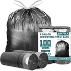 Small Trash Bags 100 Count, Jukfita 4 Gallon Drawstring, Black New. Price: $14.40.