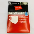 Hanes Face Mask Pack 10 Cool Comfort Breathable Soft Cotton Washable White New. Price: $5.00.
