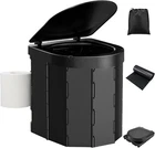 Portable Camping Toilet, Folding For Adults With Lid And Large, Black New. Price: $35.94.
