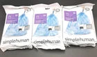 Simplehuman Custom Fit Code Trash Can Bag Liners Lot Of 3 (20CT.) Total 60 New. Price: $19.95.