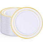 100PCS Gold Plastic Plates, Inch Disposable Dinner Party With... New. Price: $45.99.
