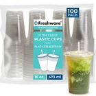 Freshware 16 Oz Clear Disposable Plastic Cups With Flat Lids And Straws, 100 ... New. Price: $39.09.