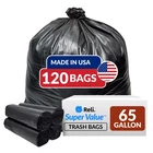 Reli. Supervalue 65 Gallon Trash Bags 120 Count Made In Usa Heavy Duty New. Price: $89.98.