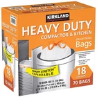 Kirkland Signature Compactor Kitchen Trash Bags, White, 18 Gallon (70 Cou... New. Price: $37.09.