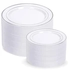 Plastic Plates 200 Pcs Silver Disposable Dinner Dessert Party I00000 Include New. Price: $74.99.