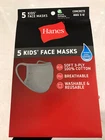 Hanes Face Masks 100% Cotton Reusable Washable Kids Ages 5-12 Grey New. Price: $20.00.