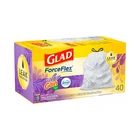 Glad 78459 Tall Kitchen Trash Bags, Drawstring Closure, Odor Shield Lavender, New. Price: $32.08.