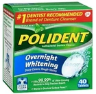 Polident Overnight Whitening Tablets 40 Tabs By New Sealed. Price: $9.00.