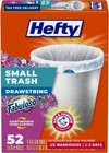 Hefty Small Trash Bags, Fabuloso Scent, 4 Gallon, 52 Count New. Price: $13.47.