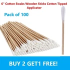 100PCS Cotton Swabs Q-tips 6" Long Wooden Handle Cleaning Applicators New. Price: $6.85.