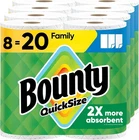 Bounty Quick Size Paper Towels, White, 8 Family Rolls New. Price: $32.49.