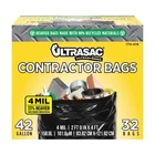 Ultrasac Contractor Bags Mil Heavy Duty 42 Gallon Black Trash - 33" X 48" New. Price: $32.46.