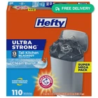 Hefty Ultra Strong 13 Gallon Black Trash Bags, Break Resistant Drawstring, Odor New. Price: $25.80.
