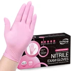 Pink Nitrile Gloves, 3-MIL, Industrial Disposable Latex Free 100-CT Box ( New. Price: $15.23.