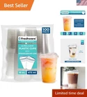 16 Oz Clear Disposable Plastic Cups With Strawless Sip Lids, 100 Pack P... New. Price: $34.10.