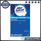 Alka Seltzer Original Flavor Effervescent Tablets 116 Count Fast Relief.usa New. Price: $20.45.