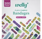 Welly Flexible Fabric Bandage Refill Pack Assorted 200 Count New. Price: $36.36.