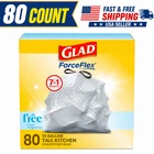 Glad Forceflex Tall Kitchen Trash Bags 13 Gal 80 Count Drawstring Fragrance Free New. Price: $24.89.