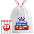 Winner Trash Bags 13 Gallon, Count Drawstring (pack Of 20), White New. Price: $10.99.