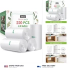 2.6 Gallon 220 Counts Small Bags Garbage By Teivio, Bathroom Trash... New. Price: $37.80.