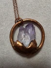 Copper Raw Amethyst Crystal 18 Pendant Necklace Handmade Pre-owned. Price: $13.00.