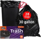 Durra Best Large Trash Bags 30 Gallon 28 Count Ultra Strong Black Drawstring New. Price: $29.97.