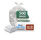 Reli. Supervalue 16-25 Gallon Trash Bags (500 Count Bulk) Clear Garbage 20 Rolls Open. Price: $39.00.
