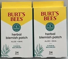 2PK Burt's Bees Herbal Blemish W/aloe Bha 24 Patches Clear & Balanced 48CT New. Price: $9.99.