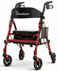 Lightweight Foldable Rollator Walker With Seat, 350 Lb, Adjustable Height (red) New. Price: $79.99.