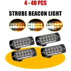 4-40PCS Amber/white 12 Led Strobe Light Bar Truck Flashing Warning Hazard Beacon New. Price: $144.40.