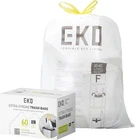 Eko 13 Gallon / 40-60 Liter, Count Drawstring (pack Of 1), White New. Price: $24.31.
