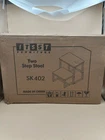 Diy Two White Stool Sk 402 W/ Metal Frame & Wood Steps - Itsst New Open. Price: $33.71.